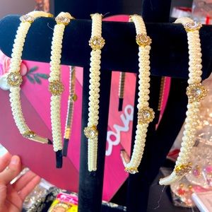 Women Girls Headbands White Faux Pearl Bridal Hair Hoop Wedding Hair Accessories